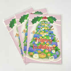 お花クリスマスツリー３枚クリスマスポストカード 5枚目の画像