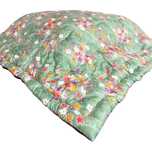 布団職人が作った 昔ながら 綿のこたつ布団 正方形 200×200cm グリーン