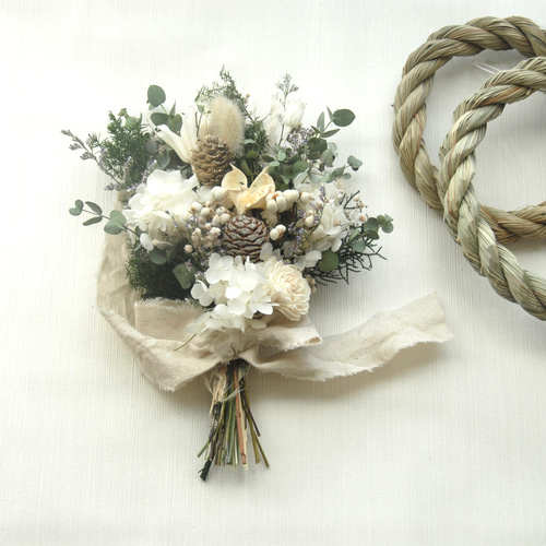 12月31日に発送致します】 2wayしめ縄リース＊2024~お花が取り外せる