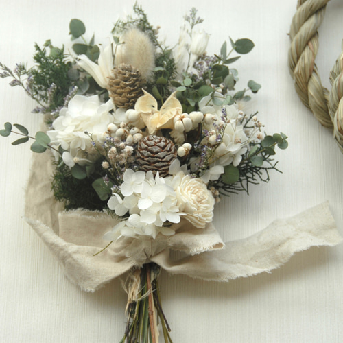 12月31日に発送致します】 2wayしめ縄リース＊2024~お花が取り外せる