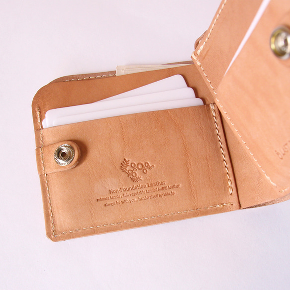 二つ折り財布 L字ファスナー 小銭入れ 牛革 レザー ヌメ革 本革 日々を刻む日記帳 nfl pst Creema店 10枚目の画像