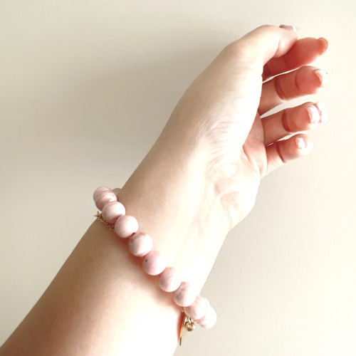 インカローズ ピンクハートブレスレット ローズクォーツ・インカローズ