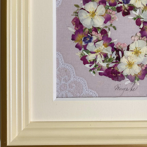 クリスマスセール 押し花額 押し花アート バラ リース ホワイトデー