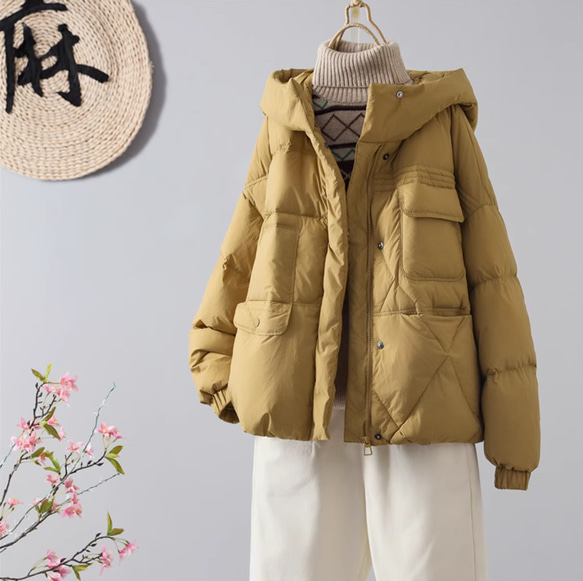 【全4色】冬 90%ダウンジャケット　カジュアルな軽い 厚手のコート　防風ジャケット 1枚目の画像