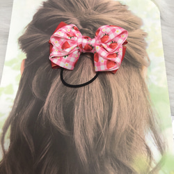 リボン ヘアゴム ヘアアクセサリー フルーツ いちご ピンク ヘアゴム