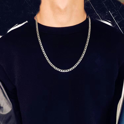 喜平 シルバー チェーンネックレス 男女兼用 シンプル 長さ60㎝ 幅5