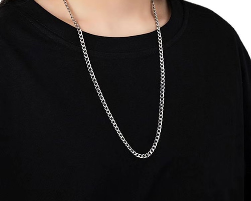 喜平　ネックレス　シルバー　チタン　60センチ 純チタン 6面カット ダブル喜平ネックレス チタンネックレス