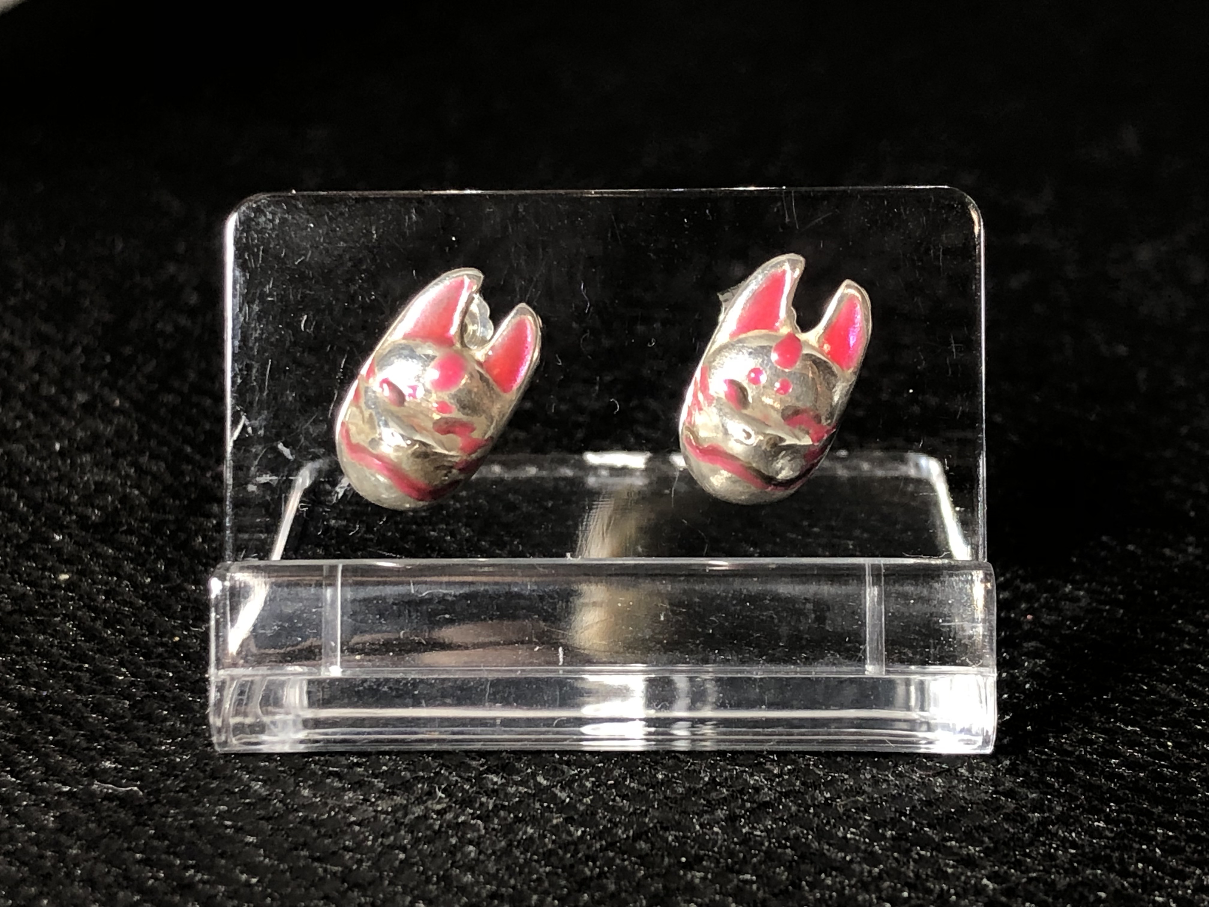 狐のお面ピアス【銀（Silver925）】片耳用