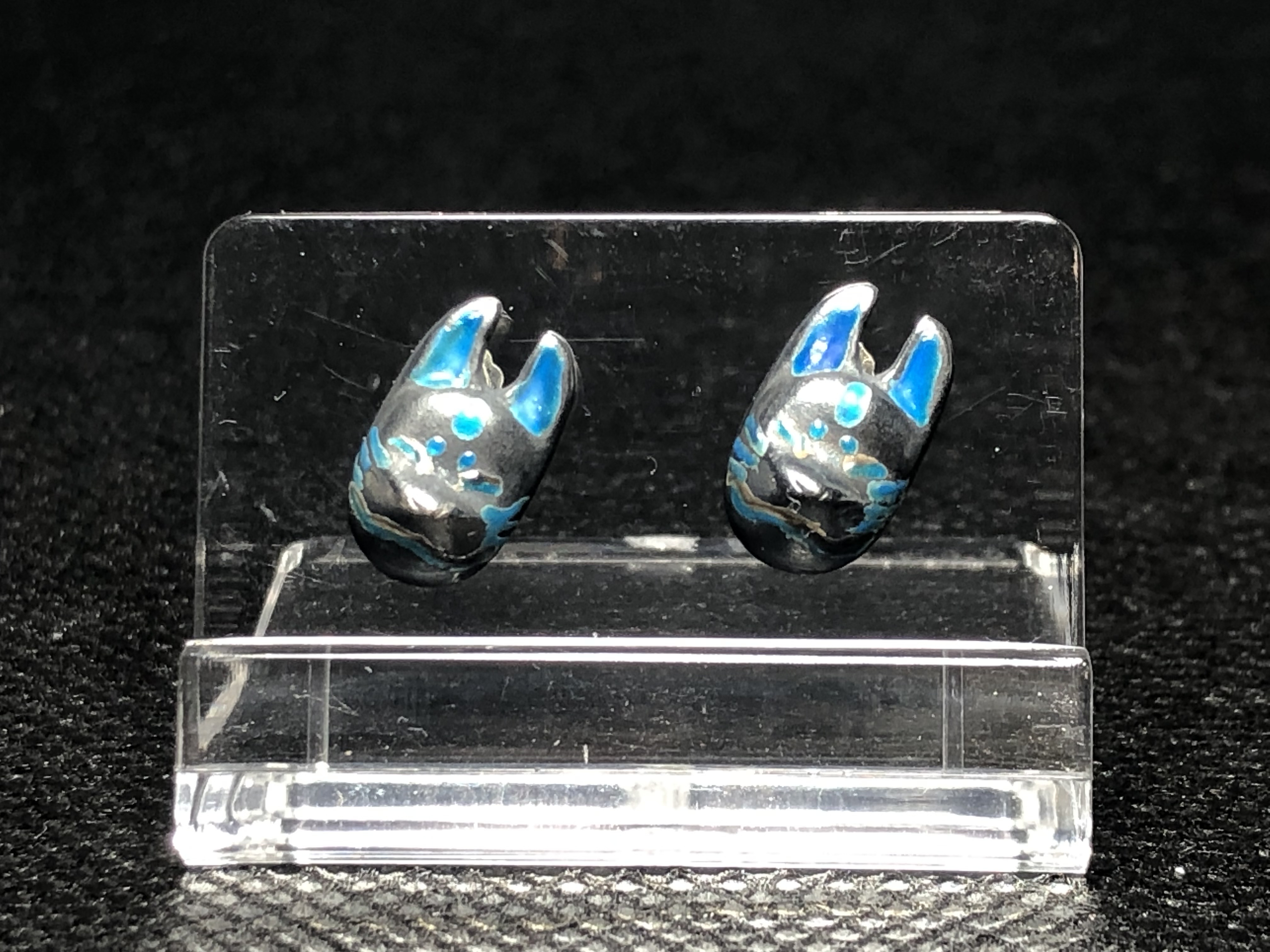 狐のお面ピアス【銀（Silver925）】両耳用
