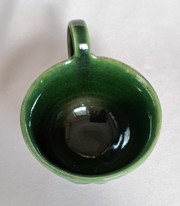 【Creema陶器市2024】玉サボテン様ダーク織部コーヒーカップ、約190cc 6枚目の画像