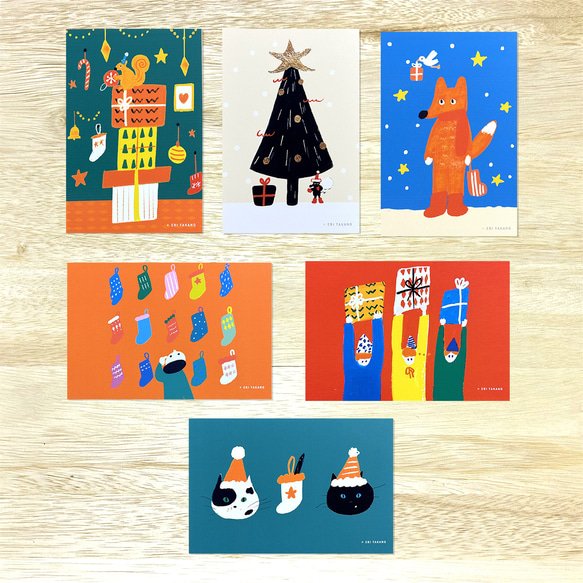 クリスマスポストカード 6枚セット 1枚目の画像