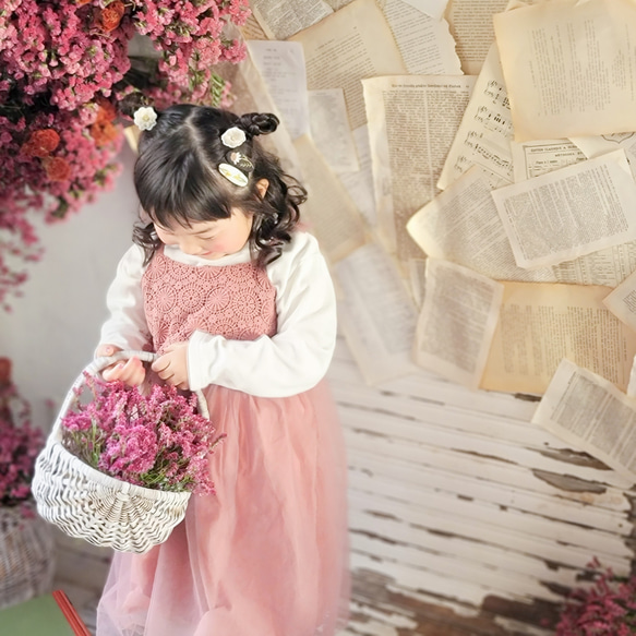 ♡販売品♡お花刺繍 お花刺繍ヘアゴム キッズヘアゴム 大人用ヘアゴム 3枚目の画像