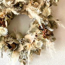 ドライフラワーリース ユーカリ パンパスグラス 白グリーン ナチュラル