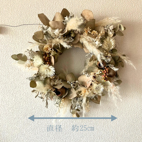 ユーカリ　フライングリース　リース　ドライフラワー ドライフラワーリースユーカリリースドライフラワースワッグユーカリ