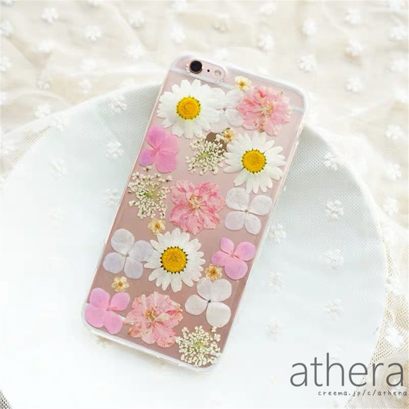 ＊本物のお花＊ 植物図鑑 押し花スマホケース iPhone15 14 13  AQUOS Xperia Galaxy 2枚目の画像