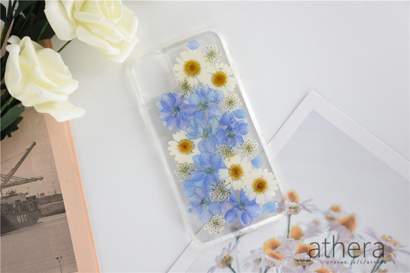 ＊本物のお花＊ 植物図鑑 押し花スマホケース iPhone15 14 13  AQUOS Xperia Galaxy 4枚目の画像