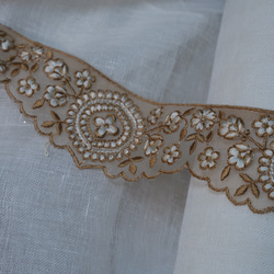 インド刺繍リボン　ブラック系　ゴールド系　スカラップ india ribbon 直輸入　インド製 7枚目の画像