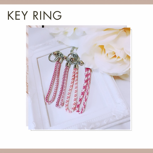 レインボーグミのショルダー　中① ハンドメイド 組紐キーホルダー- 伝統の美しさを持ち歩こう キーリング la joie 通販