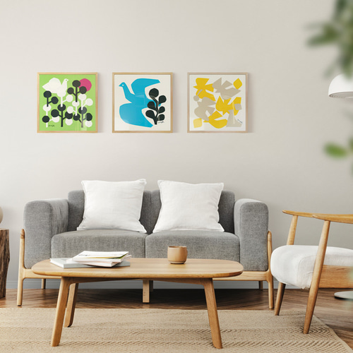 額縁付き] YUYA「森の中で」切り絵作家 アートポスター 天然木フレーム