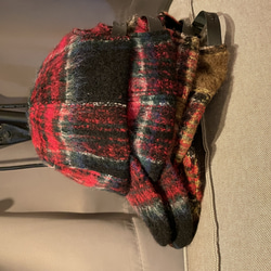 check mohair wool cap 3枚目の画像