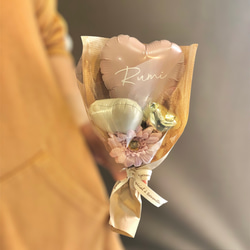 【送料無料】くすみカラー♡miniハートバルーンブーケ│　手持ち花束ブーケ　大量注文大歓迎　＊4個までご購入可能ページ＊ 6枚目の画像