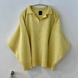 手編み機による Sienna Open neck Pullover 1枚目の画像