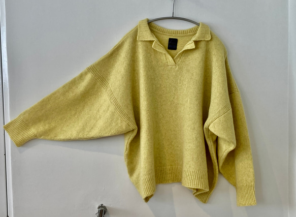 手編み機による Sienna Open neck Pullover 5枚目の画像