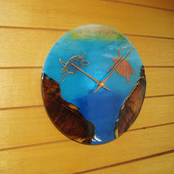 藝術手錶壁掛站立式海洋海龜 第4張的照片