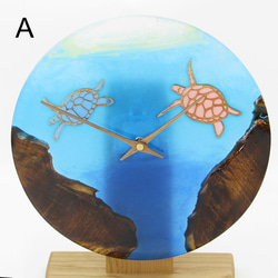 藝術手錶壁掛站立式海洋海龜 第1張的照片