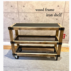 【在庫一掃SALE】アイアンシェルフ - iron & wood frame / ボタニカルシェルフ : アイアン家具 3枚目の画像