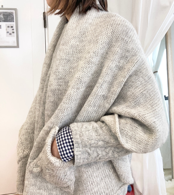 手編み機による Lora Alpaca Shawl 9枚目の画像