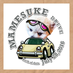 うちの子　イラスト　　ドライブ編　ハット　オーダーメイド　　　カード　ペット　写真　ポスター　アイコン　犬  猫 1枚目の画像