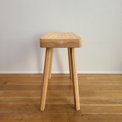 【1点のみ】幅50センチスツール　椅子　サイドテーブル　八角脚　タモ　木製　ベンチ　サイドテーブル　花台　自然　天然　 9枚目の画像
