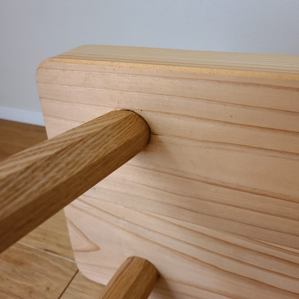 【1点のみ】幅50センチスツール　椅子　サイドテーブル　八角脚　タモ　木製　ベンチ　サイドテーブル　花台　自然　天然　 16枚目の画像