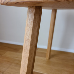 【1点のみ】幅50センチスツール　椅子　サイドテーブル　八角脚　タモ　木製　ベンチ　サイドテーブル　花台　自然　天然　 17枚目の画像