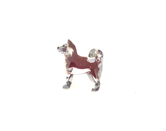 【稀少　オーストリア製　スワロフスキ―　柴犬　ピンブローチ　】19㎜ 　誕生日 3枚目の画像