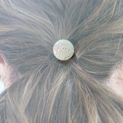 猫のボタン☆6個 p32 ネコ/お花畑/花/フラワー/ボタン/カボション/動物