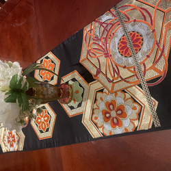 kikiページ テーブルランナー&ランチョンマット 正絹袋帯リメイク kiki