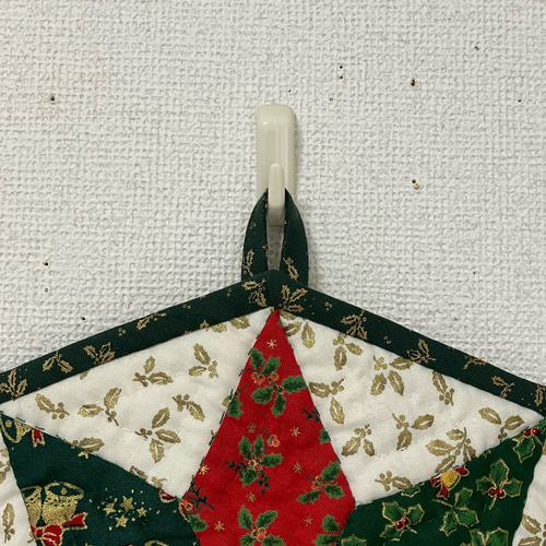 パッチワークキルトのクリスマスタペストリー(大・緑) その他