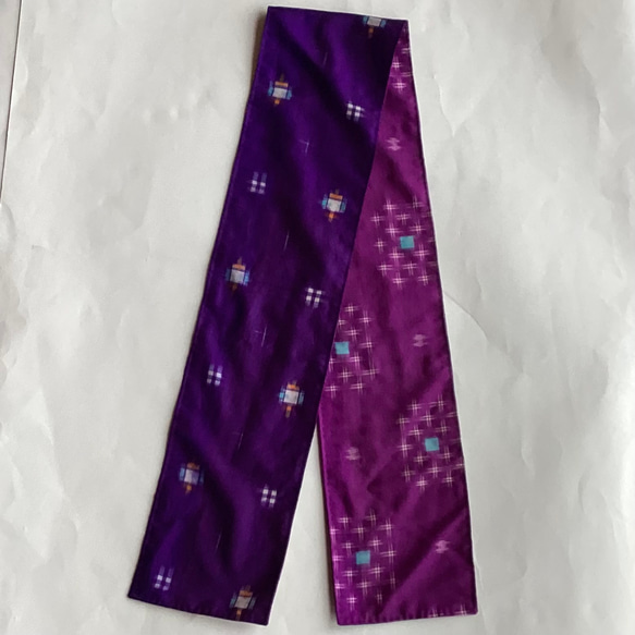 銘仙　紫色の２種類使いのスカーフ 10枚目の画像
