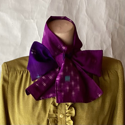 銘仙　紫色の２種類使いのスカーフ 6枚目の画像