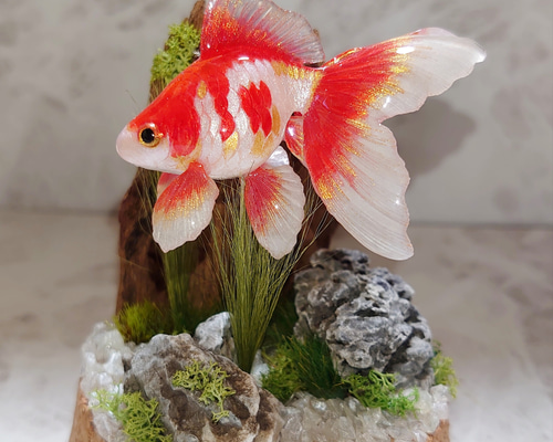 更紗琉金アクアリウムオブジェ その他置物 ひめもも 通販 16904202