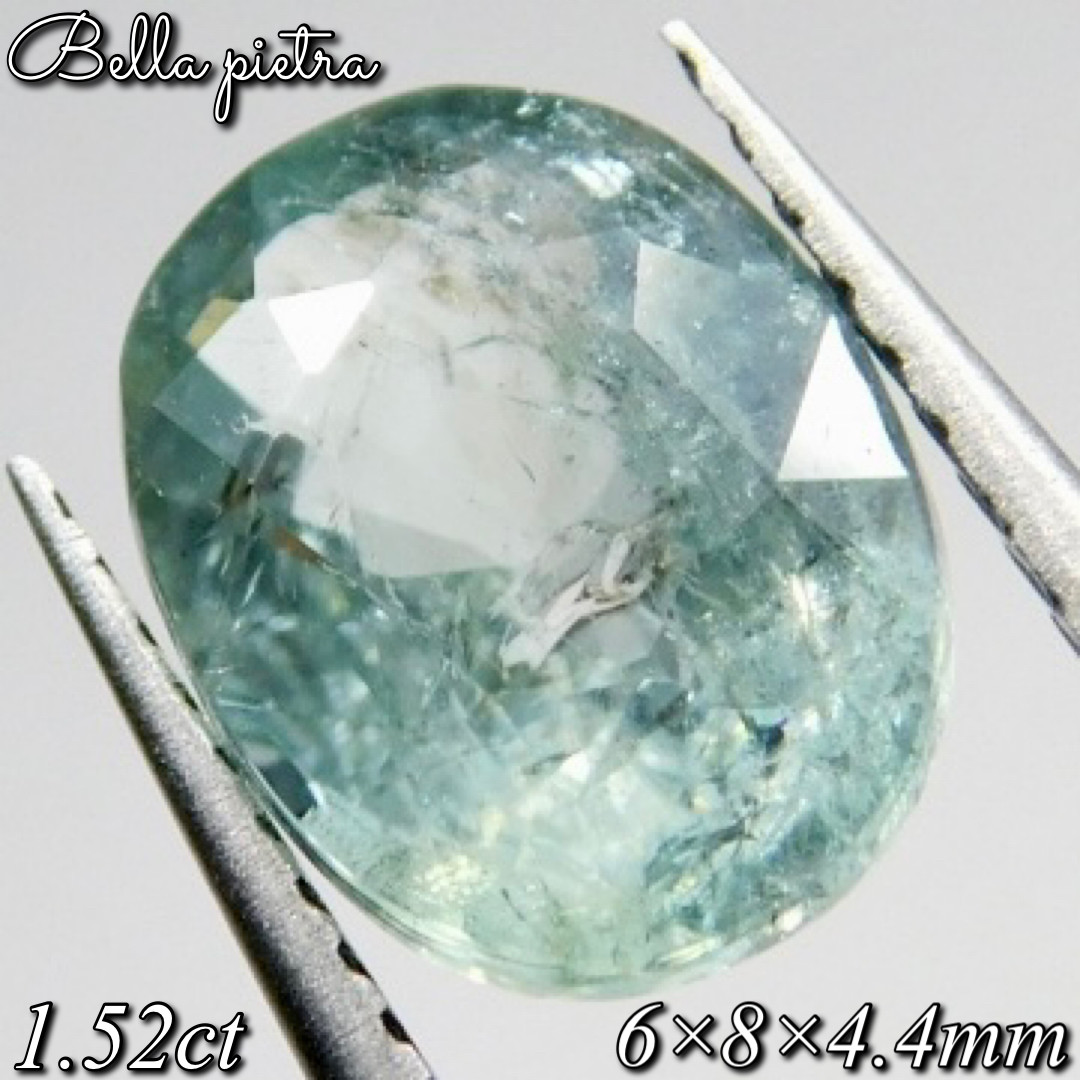 1.52ct★非加熱☆天然ブルーグリーントルマリン モザンビーク産 オーバル ルース 裸石 宝石 天然石 5