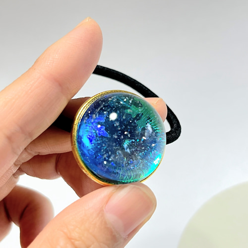 海に舞う粉雪ヘアゴム☆再販4 / 雪 / レジン ヘアゴム 華昇 優羽