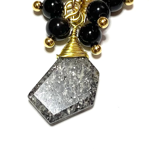 14kgf ブラックアベンチュリンクォーツ オニキス ピアス イヤリング 天然石 14kgf ブラックアベンチュリンクォーツ オニキス ピアス イヤリング 天然石