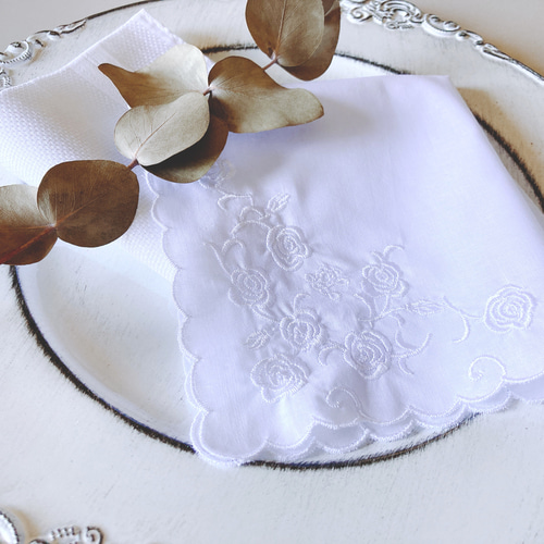 汕頭手刺繍 ハンカチ 7201 | ブライダル 結婚式 フォーマル