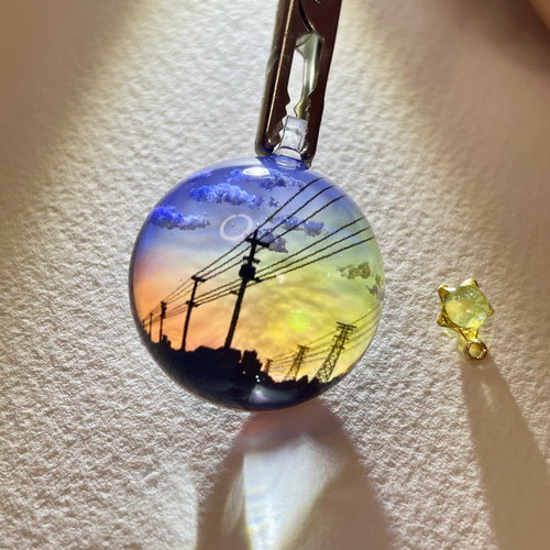 受注制作/M size】情景レジン-あの日見た夕陽 ペンダントトップ Annie