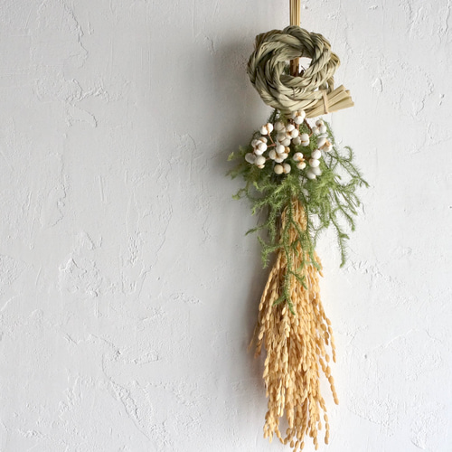 ナンキンハゼのしめ縄 しめ飾り ナンキンハゼ 白 お正月飾り / しめ縄 2026 しめ縄・しめ飾り