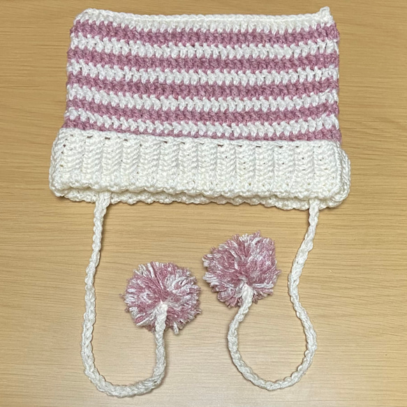 猫耳ニット帽　猫耳帽子　かわいい　かぎ針編み　ハンドメイド　crochet knit hat 3枚目の画像