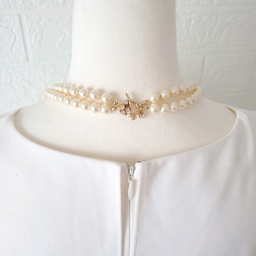 ビジューマンテル 2連パールネックレス［creema 限定サイズ57cm］結婚